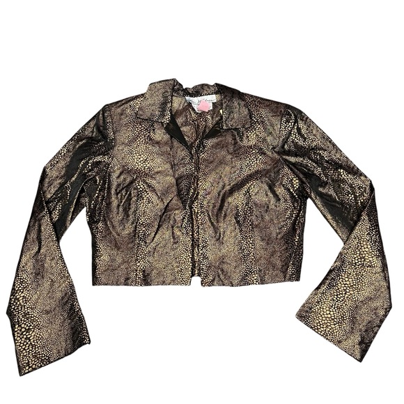 Vintage Lori Weidner - Women’s Metallic Open Blazer Sz 10 - Picture 2 of 6